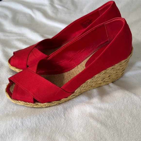 Lauren Ralph Lauren Red Espadrille Wedges - Picture 7 of 8